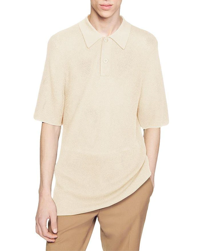 Sandro Pablo Openwork Knit Polo Shirt 1