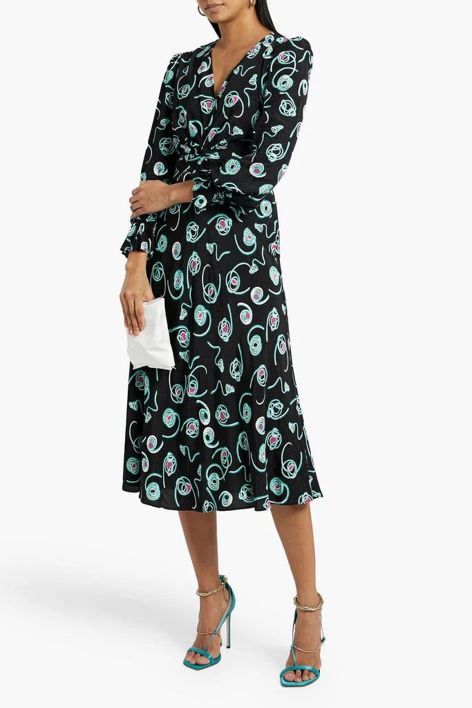 DIANE VON FURSTENBERG Anaba twisted printed jacquard midi dress 2