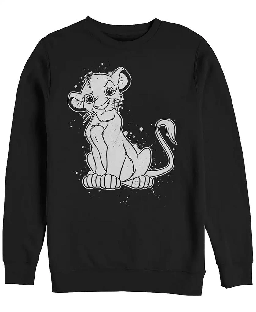 Disney Disney Men's Lion King Simba Smirk Paint Splatter, Crewneck Fleece 1