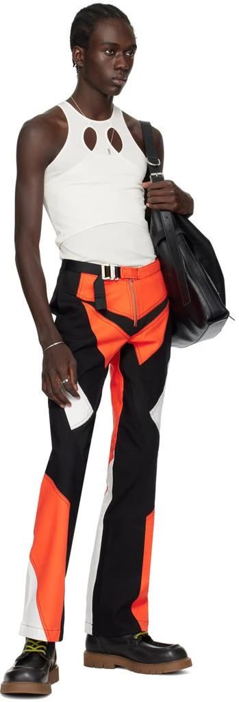 Dion Lee Black 
Red Moto Panel Trousers 4