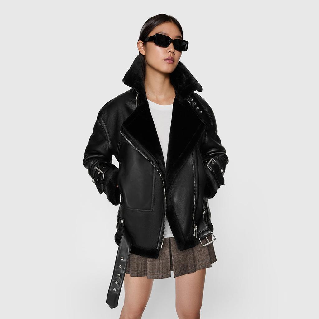 Vegan Shearling Oversized Moto Jacket – On Sale Now with Up to 32