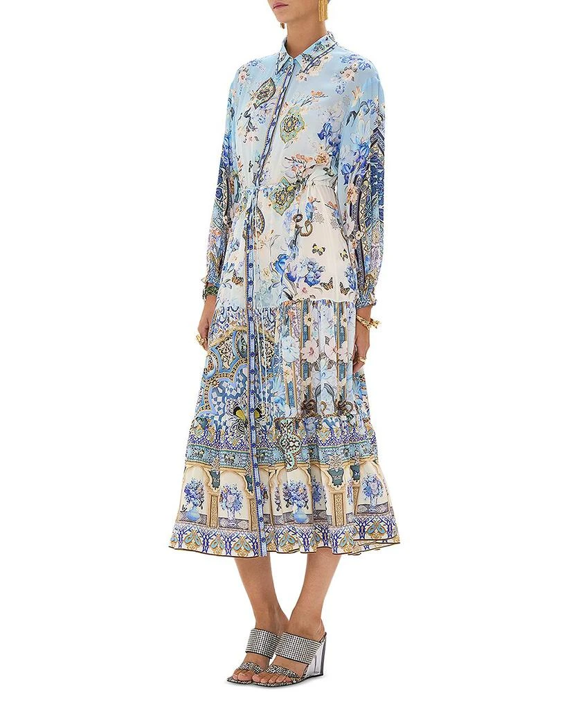 Camilla Silk Midi Shirt Dress in Al Manial Palace Memoirs 4