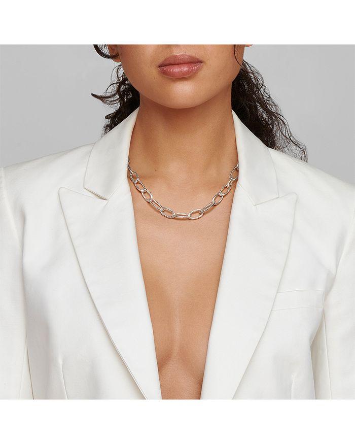 Ippolita Sterling Silver 925 Classico Faceted Oval Link Necklace, 19"