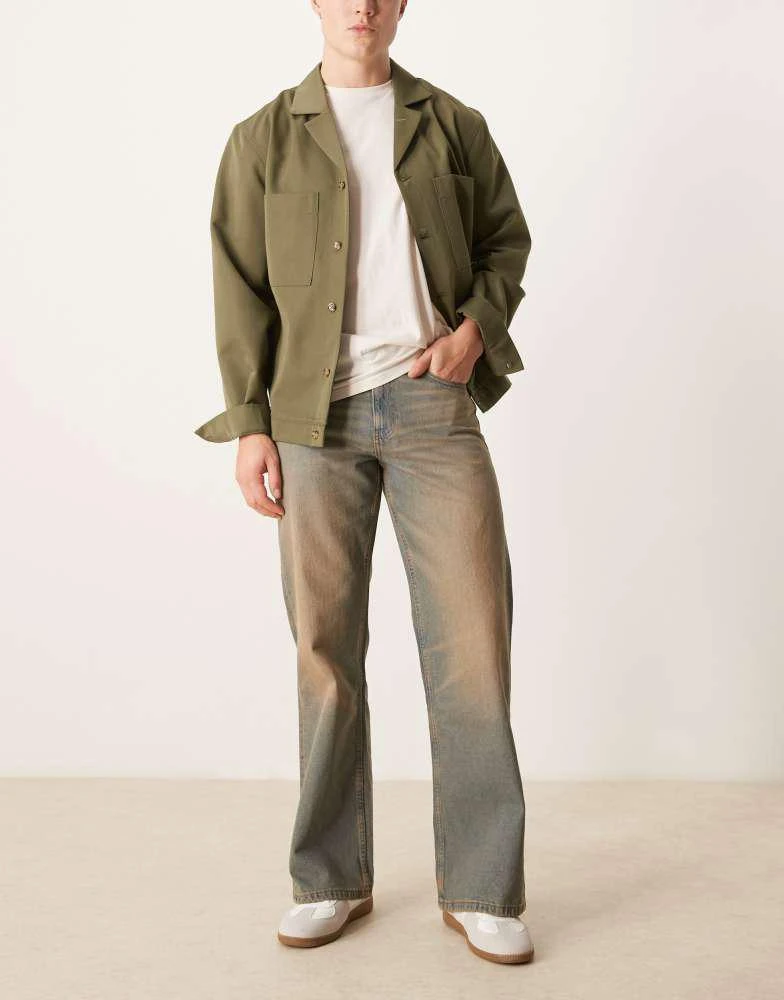 ASOS ASOS DESIGN wide flare jeans in brown tint 1