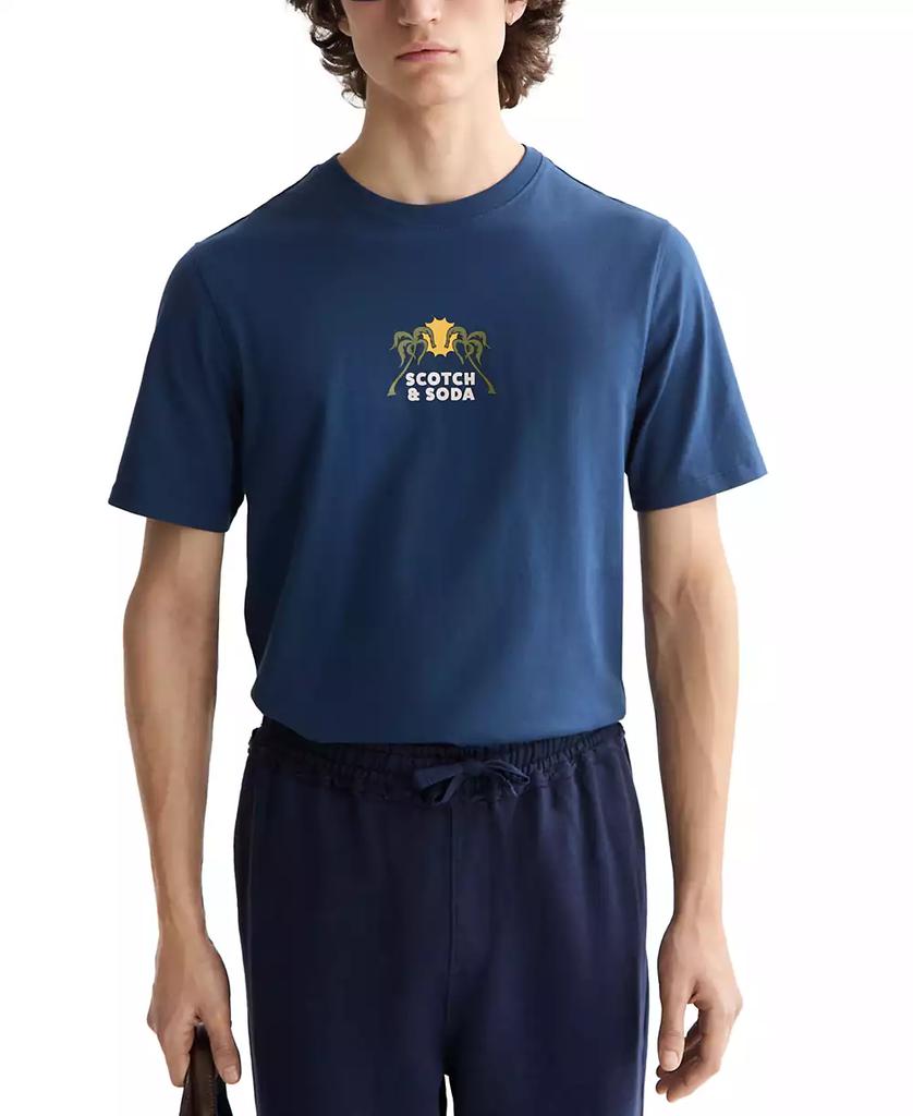 Scotch & Soda Men's Short Sleeve Double Graphic Crewneck T-Shirt