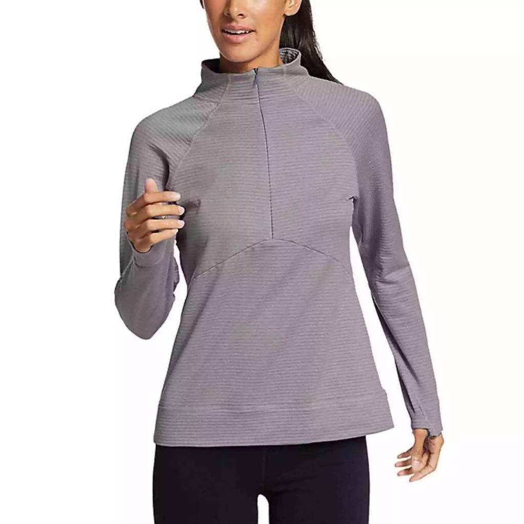 Eddie Bauer Eddie Bauer - Raglan Quarter Zip Tee Long Sleeve Top