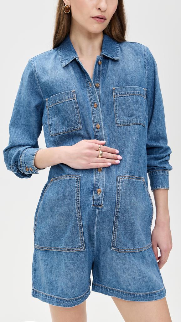 HATCH The Denim Utility Romper