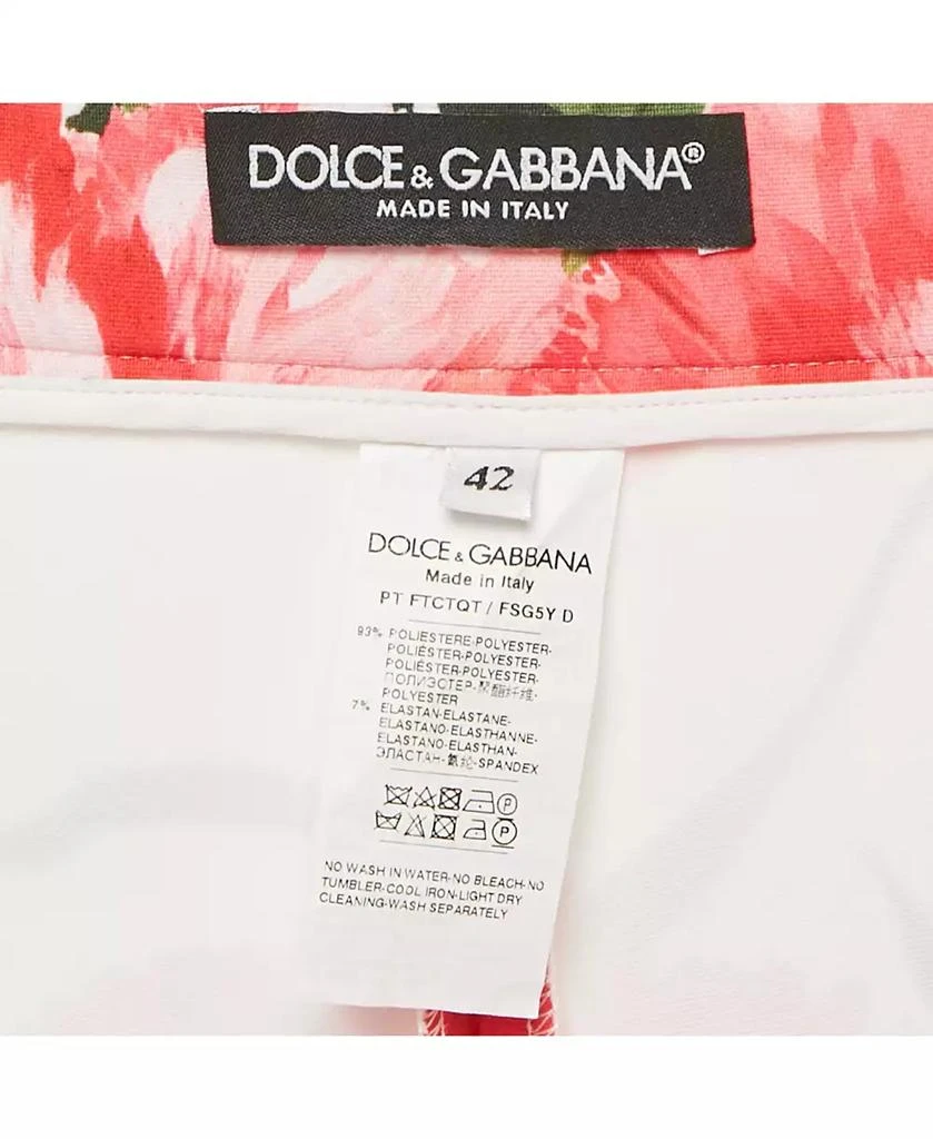 Pre-Owned Dolce 
Gabbana Women
s White/pink Floral Print Jersey Flared Trousers 5
