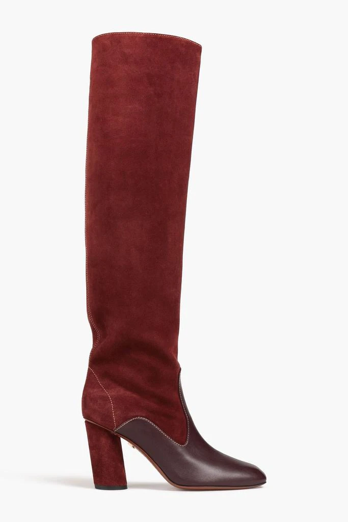 Zimmermann Leather-paneled suede thigh boots 1