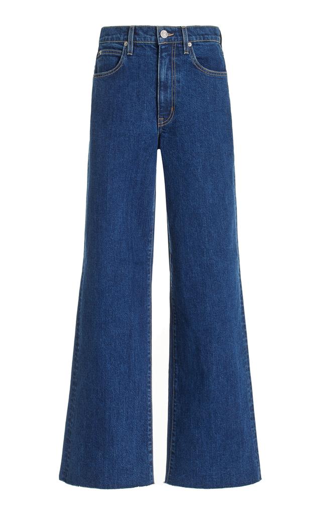 SLVRLAKE SLVRLAKE - Grace Stretch High-Rise Wide-Leg Jeans - Dark Wash - 32 - Moda Operandi