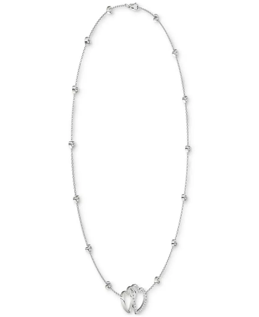 Charles & Colvard Moissanite Linked Hearts Pendant Necklace (3/8 ct. t.w.) in Sterling Silver, 18" 3