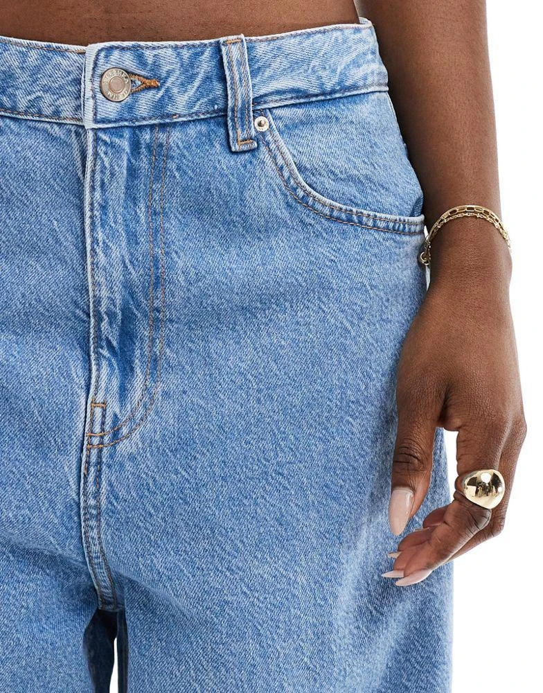 Bershka Bershka baggy wide leg jeans in light blue 5
