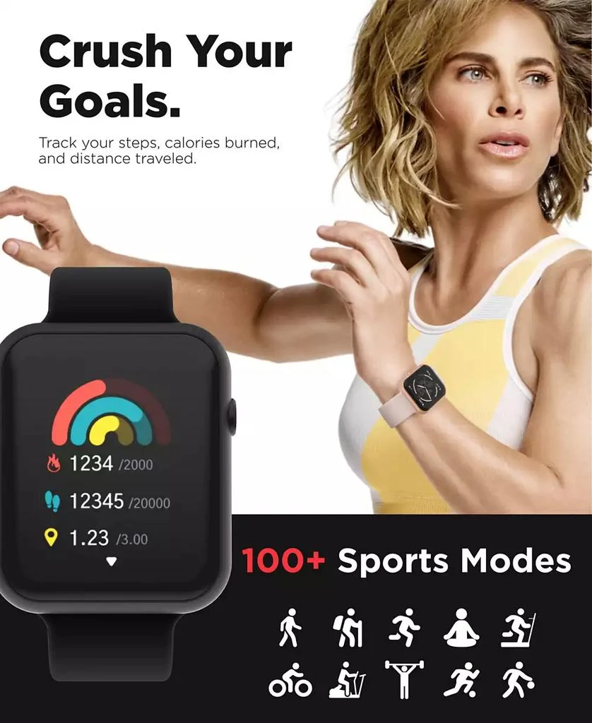 iTouch Unisex Air 4 Jillian Michaels Black Silicone Strap Smartwatch 7