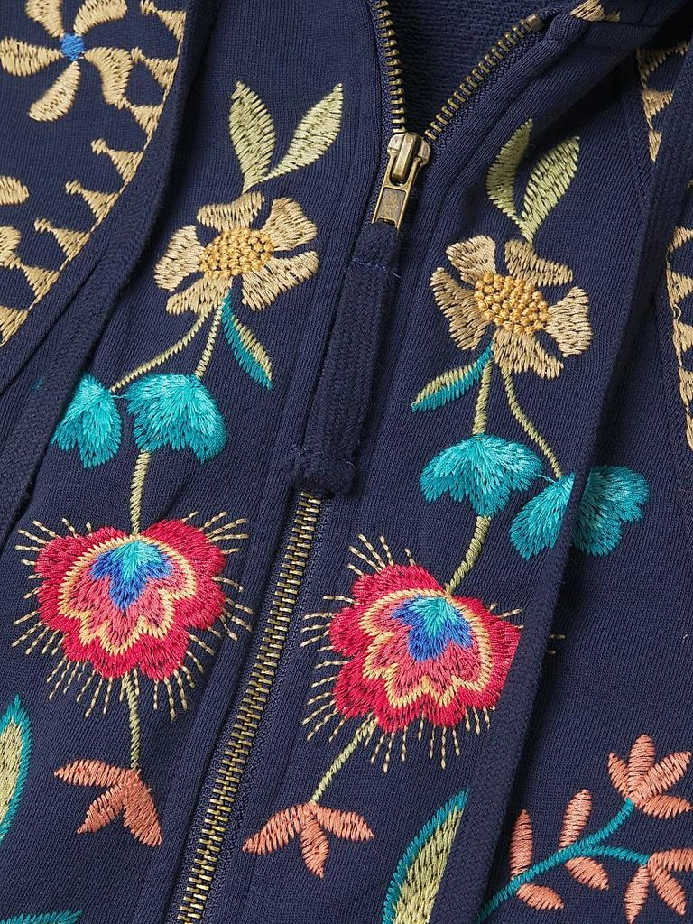 Johnny Was Embroidered Cotton Zip-Front Hoodie 6