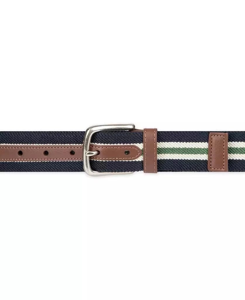 Club Room Men's Striped Fabric Stretch Casual Belt 4