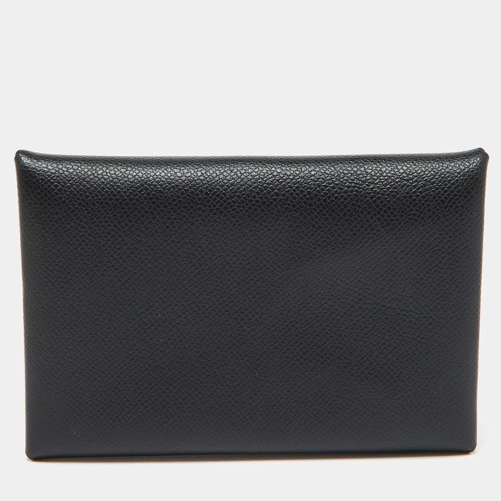 Hermes Hermes Black Madame Leather Calvi Card Holder 1