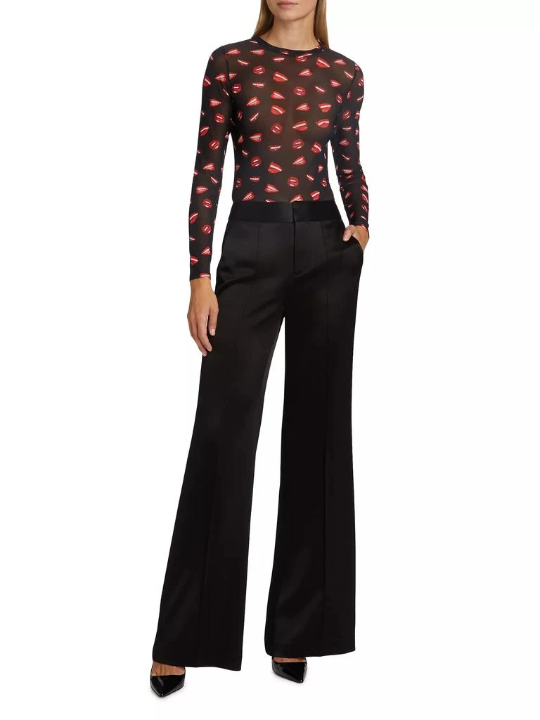 Alice + Olivia Delaina Printed Mesh Crop Top 2