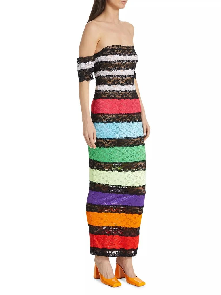 BruceGlen Prism Collection Colorblocked Lace Maxi Dress 4