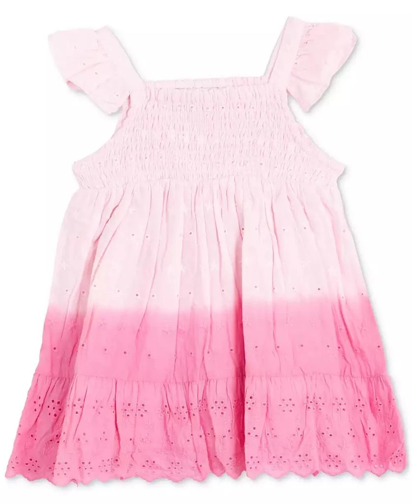 Rare Editions Baby Girls Flutter-Sleeve Ombré Eyelet Dress