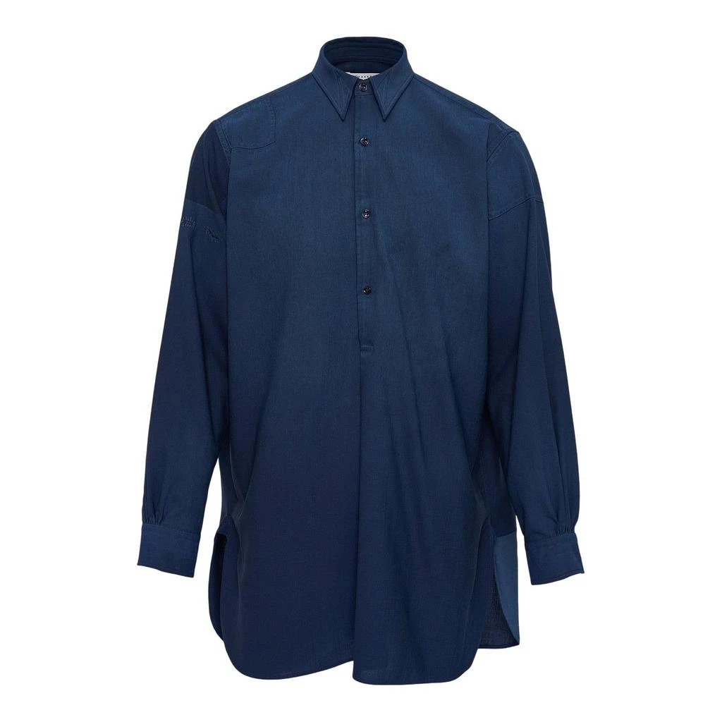 MAISON MARGIELA Maison Margiela Asymmetric Hem Long Sleeved Panelled Shirt from Cettire