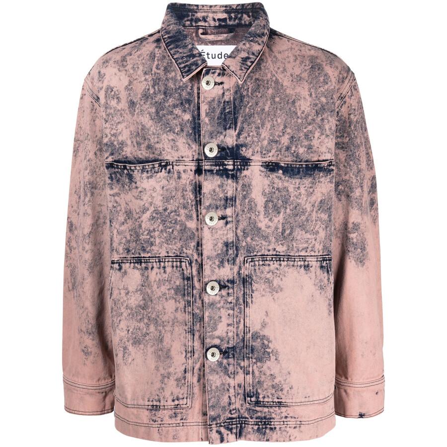 Etudes Hopper Overdye Denim Pink Shirt Jacket