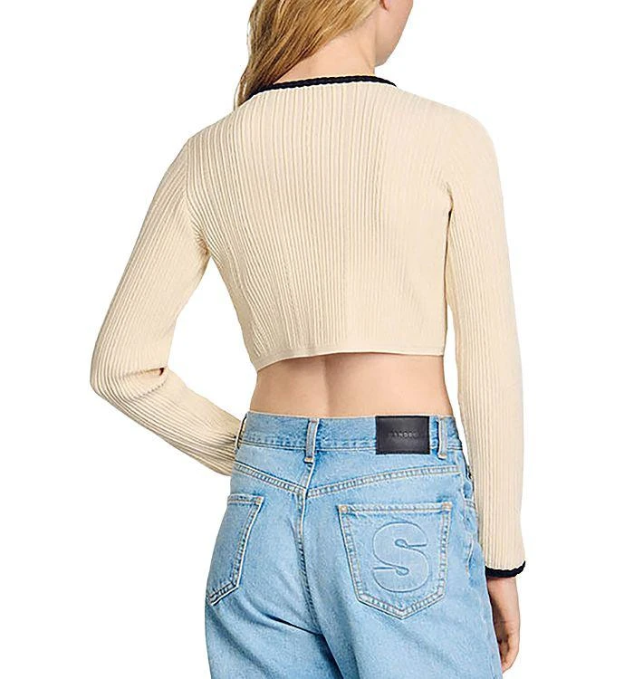 Sandro Bobo Pointelle Cropped Cardigan 3