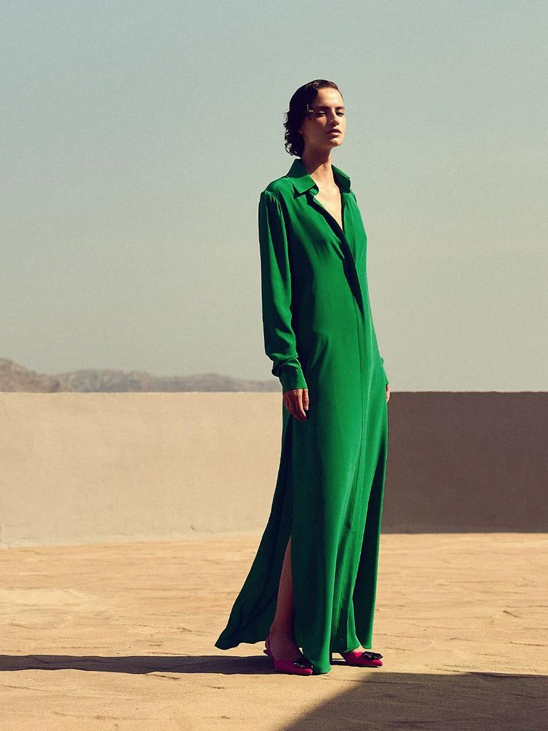 Costarellos Silk Crepe Kaftan Dress 3