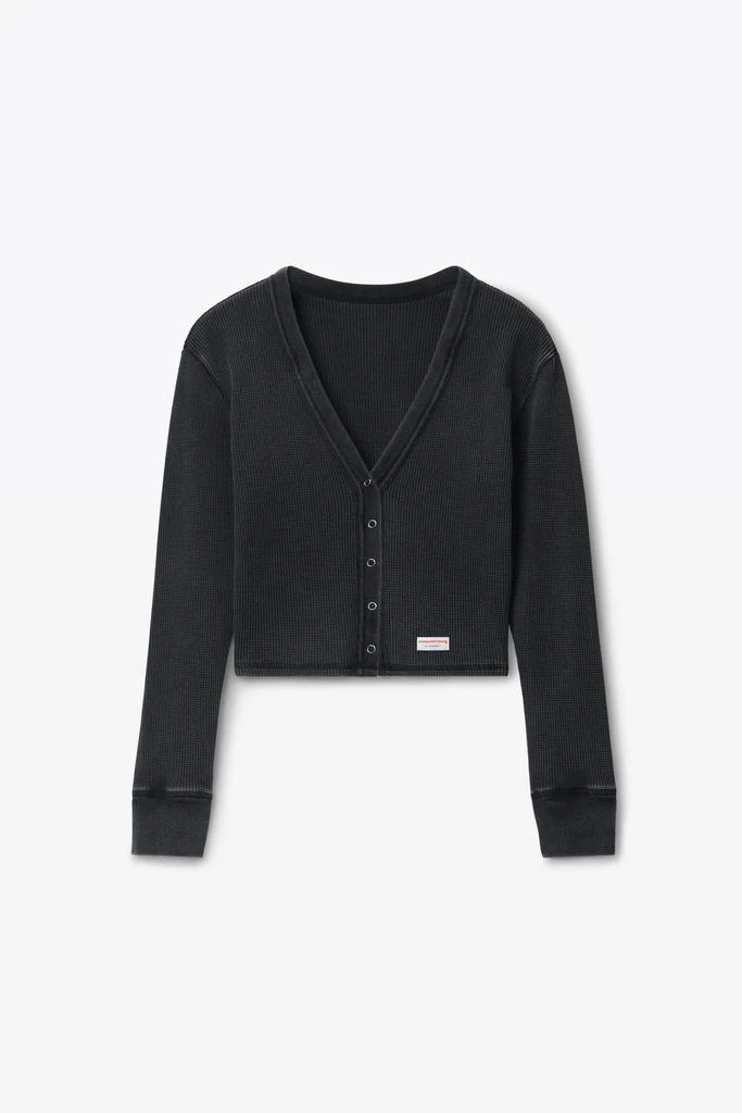 Alexander Wang cardigan in waffle-knit cotton stretch 2