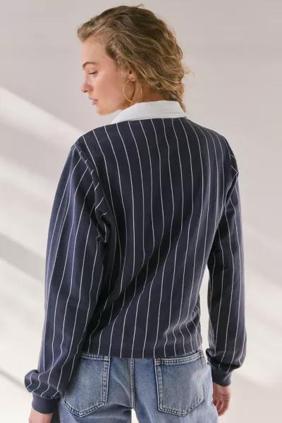 iets frans iets frans… Pinstripe Boxy Long Sleeve Rugby Tee
