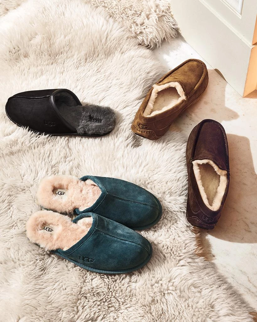 UGG Men's Scuff Leather Mule Slippers w/ Wool Lining 5