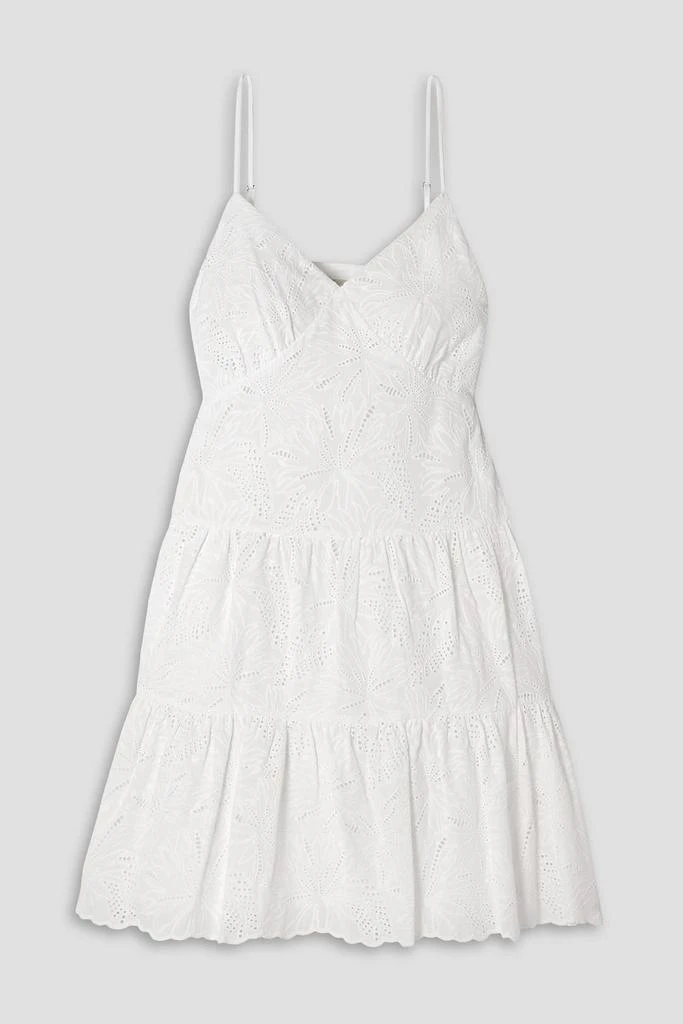 Michael Kors Tiered broderie anglaise cotton-poplin mini dress 1