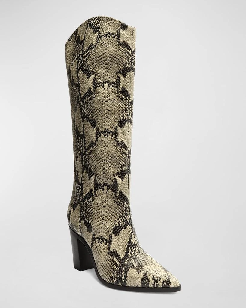 Schutz Analeah Snake-Print Leather Tall Boots 2