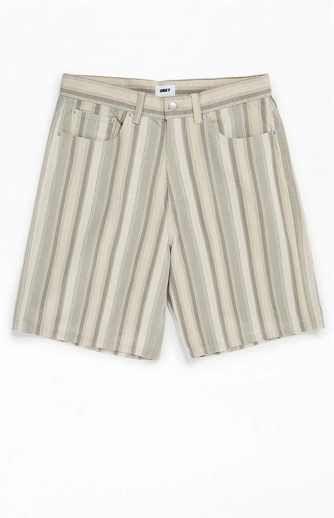 Obey Baja Striped Denim Baggy Shorts 1