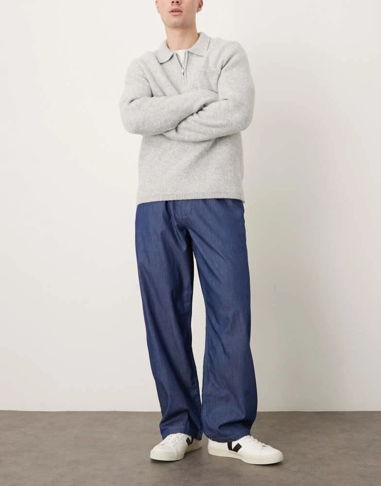 ASOS ASOS DESIGN loose straight fit trousers in chambray 2