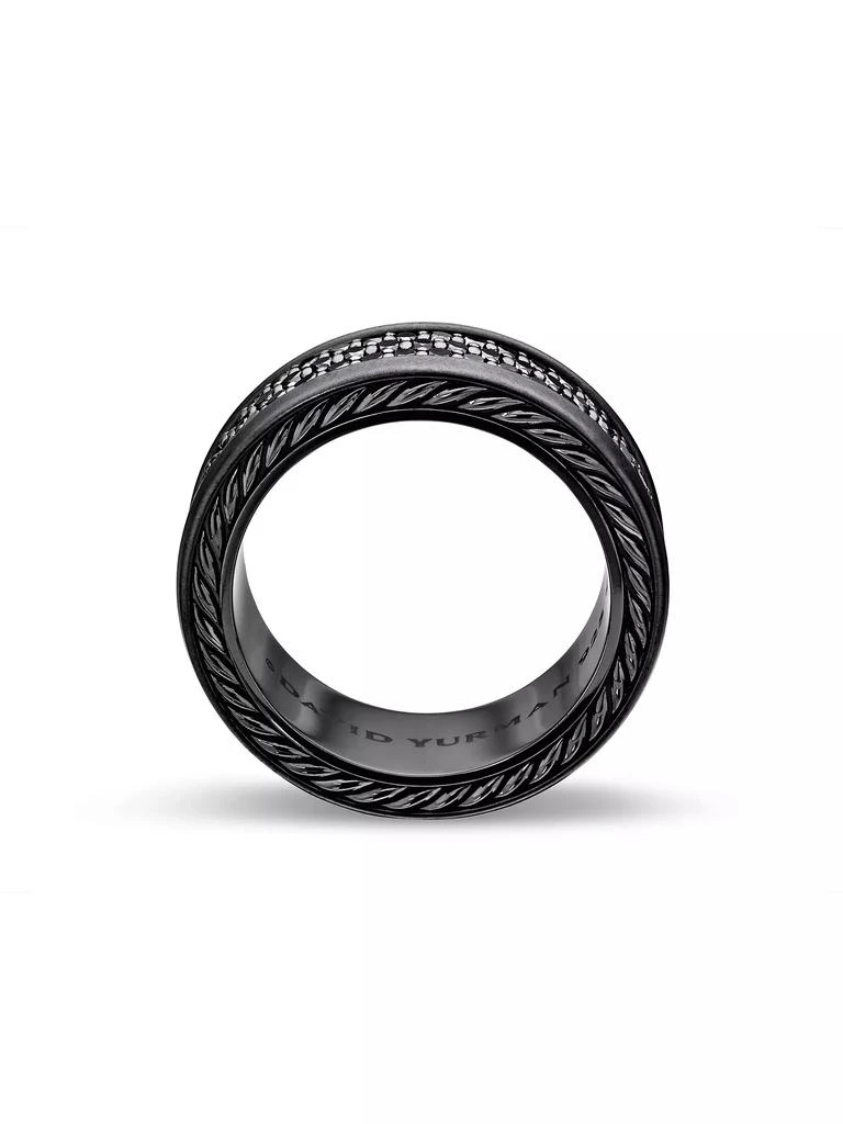 David Yurman Streamline® Three Row Band Ring in Black Titanium with Pavé Black Diamonds 4