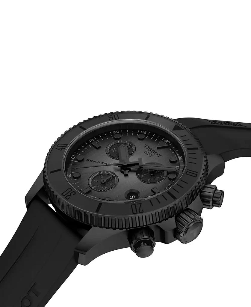 Tissot Men's Swiss Chronograph Seastar 1000 Black Rubber Strap Watch 38mm 5
