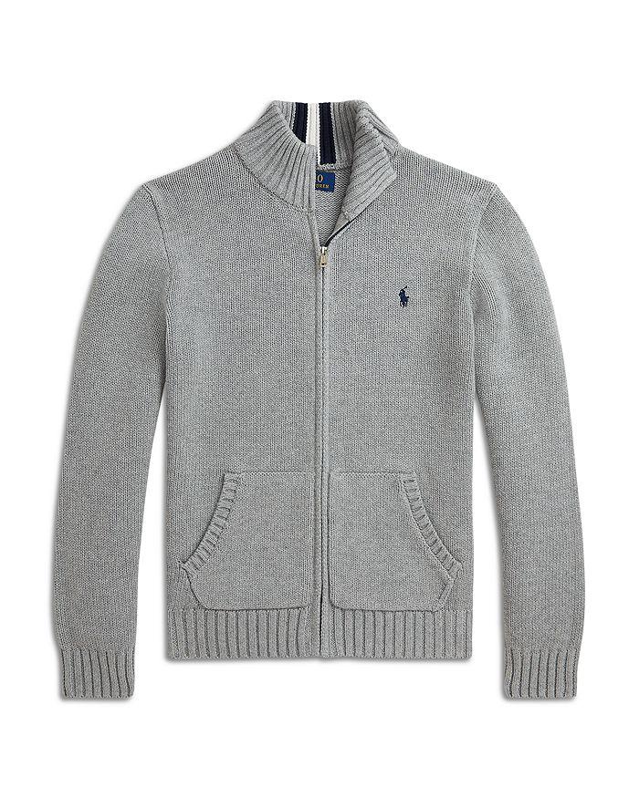 Ralph Lauren Boys' Cotton Full Zip Sweater - Little Kid, Big Kid