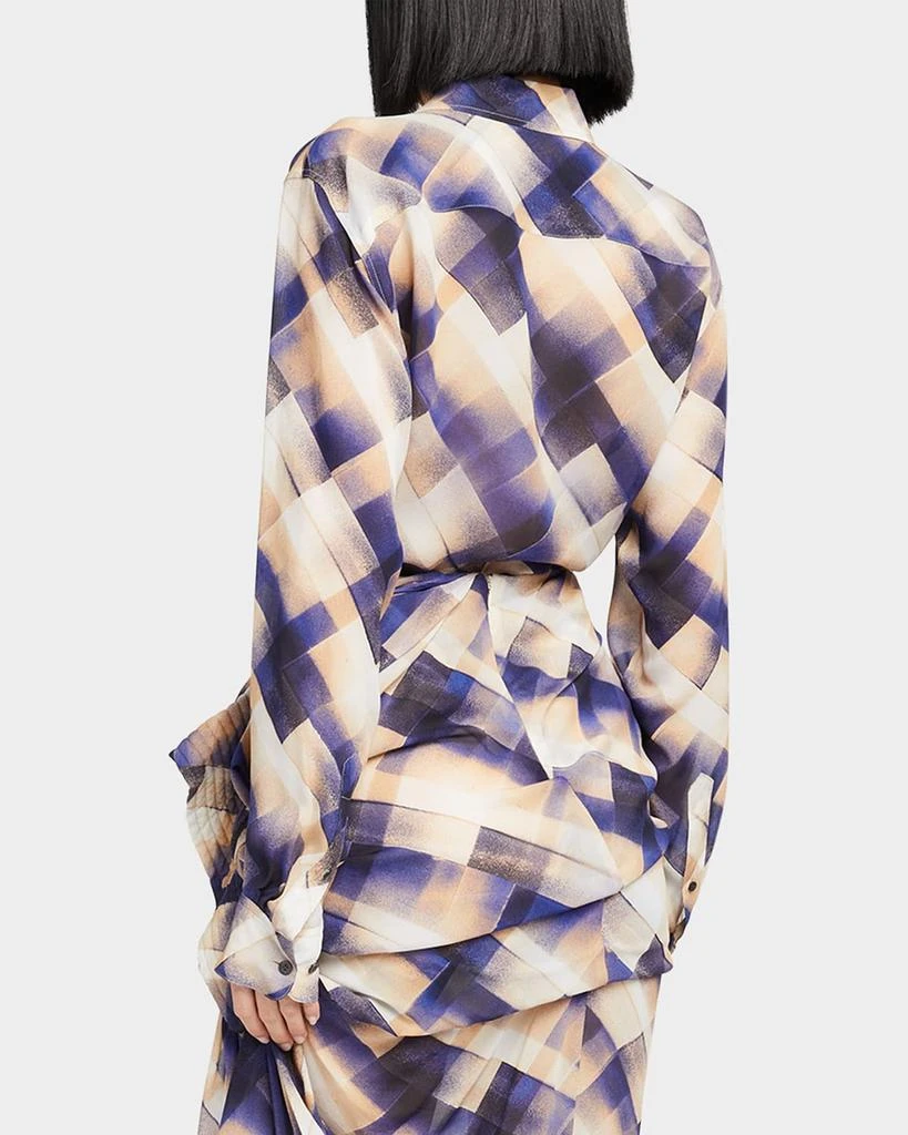 Dries Van Noten Chowy Plaid Button-Front Blouse 3