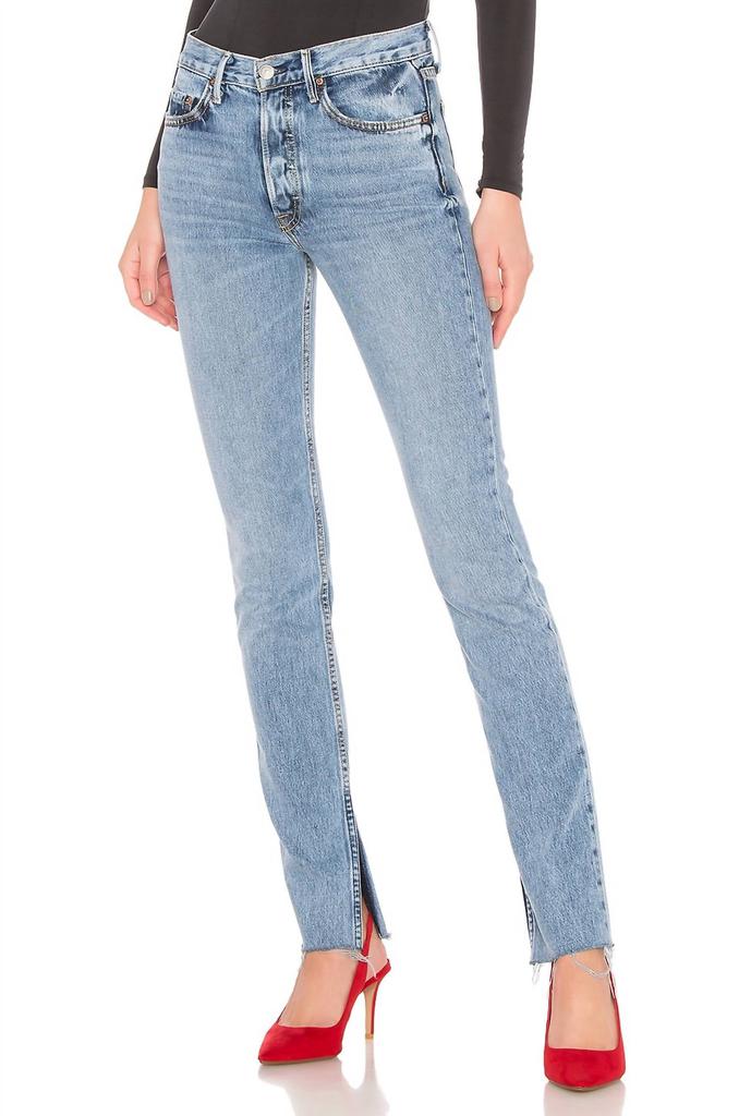 GRLFRND Grlfrnd - ADDISON HIGH RISE SPLIT HEM RIGID BUTTON FLY JEANS