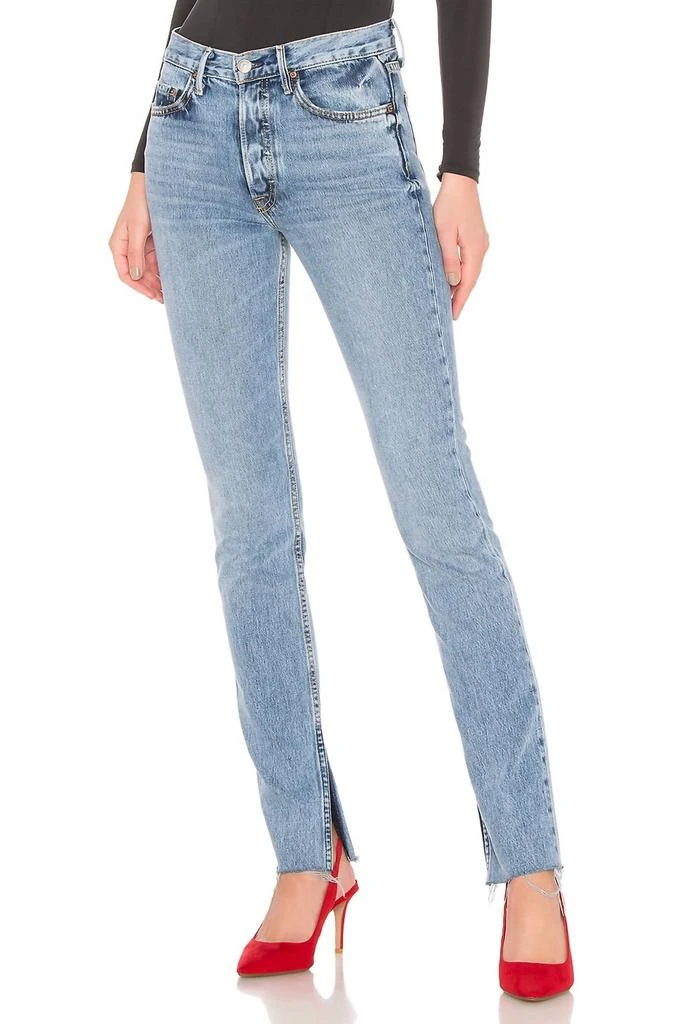 GRLFRND Grlfrnd - ADDISON HIGH RISE SPLIT HEM RIGID BUTTON FLY JEANS 1