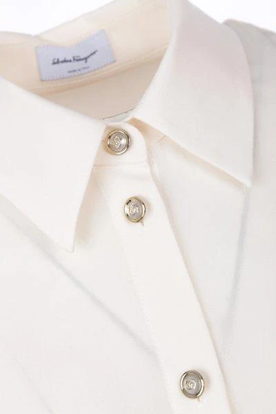 Salvatore Ferragamo Ferragamo Pleated Collared Button-Up Shirt 3