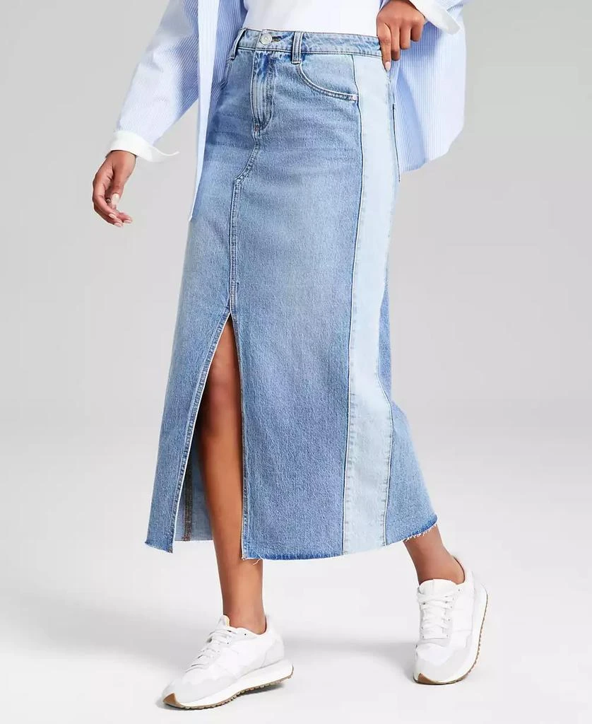 And Now This Women's Two-Tone Raw-Edge-Hem Denim Skirt, Exclusively at Macy's 3