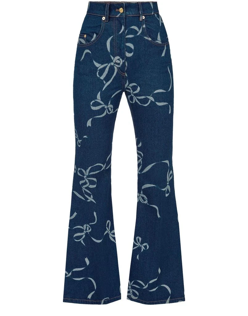 Nina Ricci Bow-print exaggerated flare jeans 1