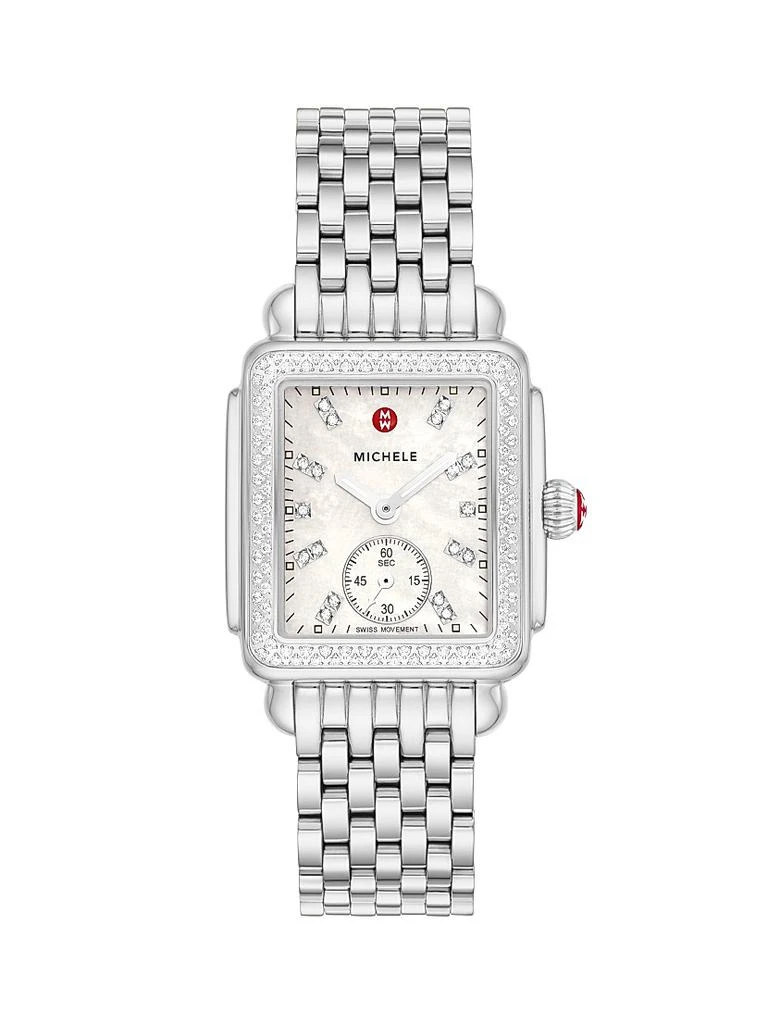Michele Deco Mid Stainless Steel & 0.57 TCW Diamond Bracelet Watch 1