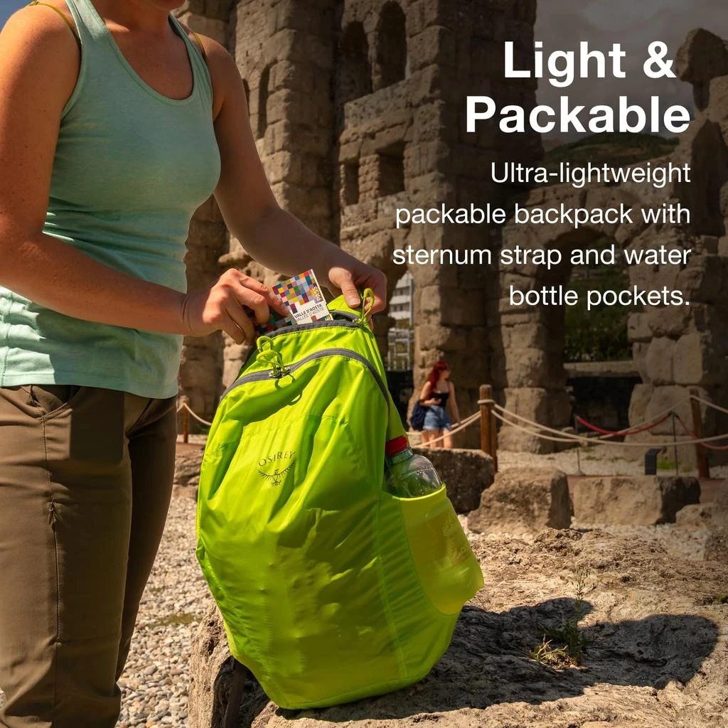 Osprey Osprey Ultralight Collapsible Stuff Pack - Lightweight, Packable Travel Backpack — Extra Bag For Travel and Every Day — 18 L Capacity Daypack to Expand Luggage, Black 3