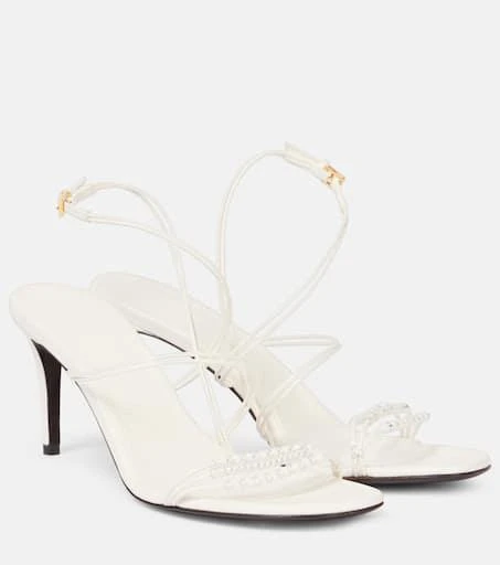 Khaite Loop 75 embellished leather sandals 1