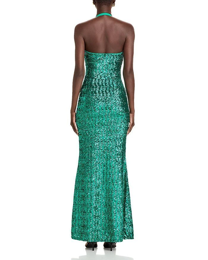 Chiara Boni Ryushi Sequined Halter Gown 4