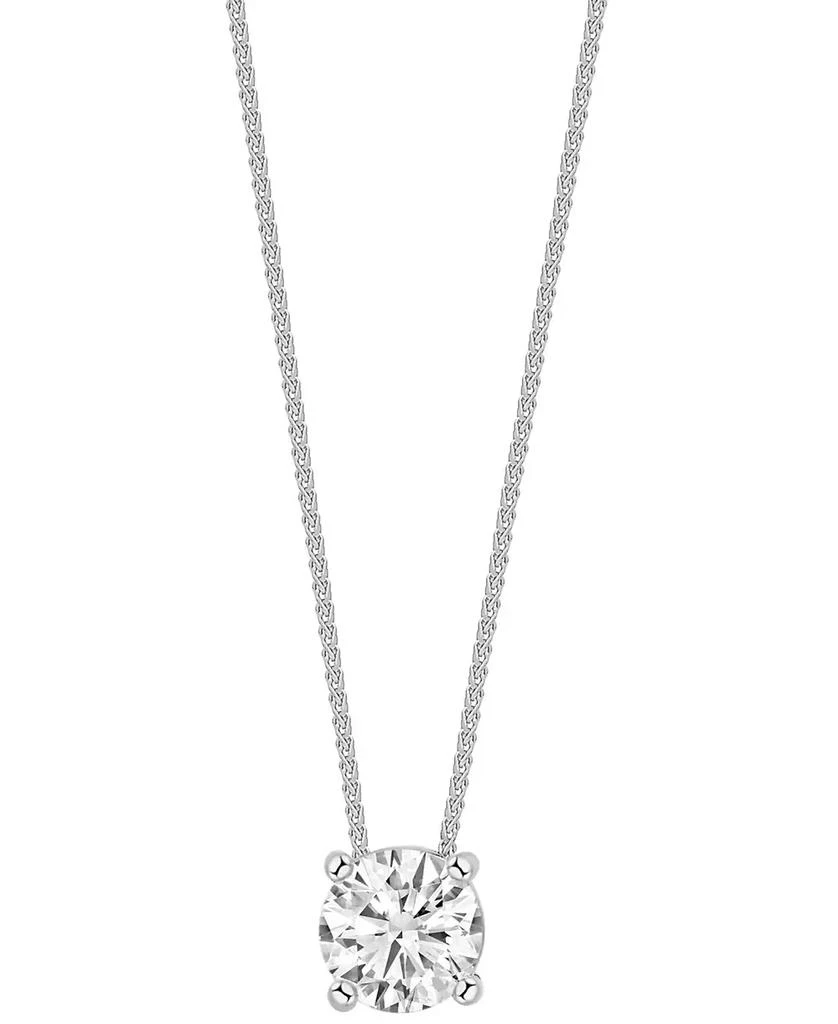 Macy's Diamond Solitaire 18" Pendant Necklace (1 ct. t.w.) in 14k White Gold 3