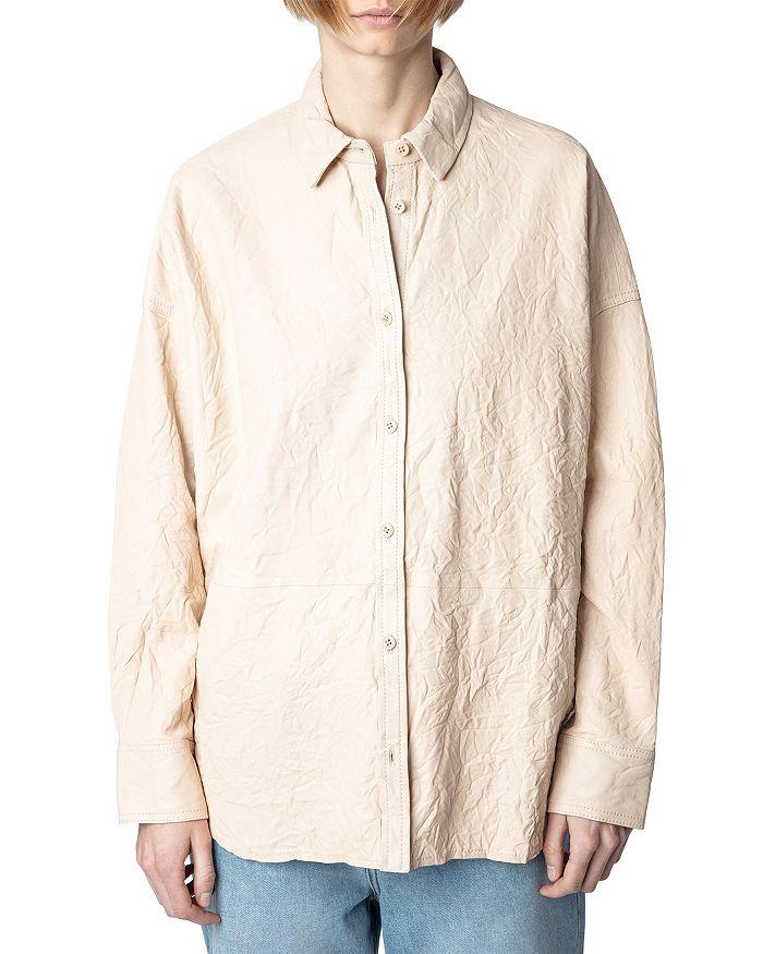 Zadig&Voltaire Tamara Crinkled Leather Shirt