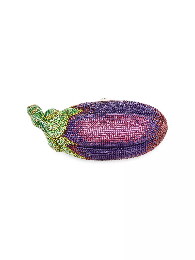 Judith Leiber Eggplant Crystal-Embellished Clutch